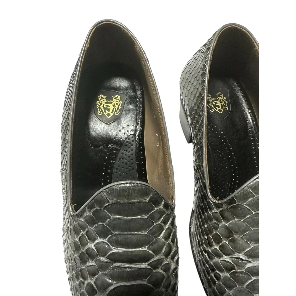 Frank Dotti Python Loafers US 7 D Handmade Italy Exotic‎ Snakeskin Men Shoes
